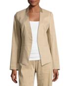 Claudia Lace-trim Linen-blend Blazer Jacket