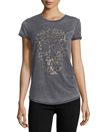 Skull-embellished Knit Tee