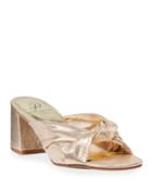 Anya Metallic Knot Block-heel