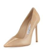 Romy Patent Leather 110mm Pump, Nude