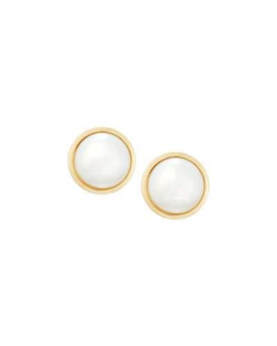 18k Akoya Pearl Button Earrings