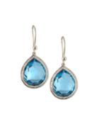 Lollipop Teardrop Earrings In London Blue Topaz W/ Diamonds