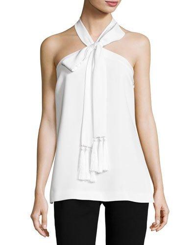 Avita Tassel-tie Halter Top