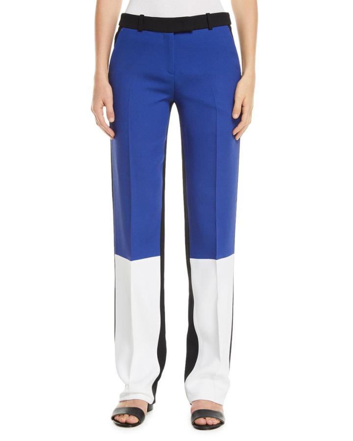 Colorblocked Crepe-sable Trousers