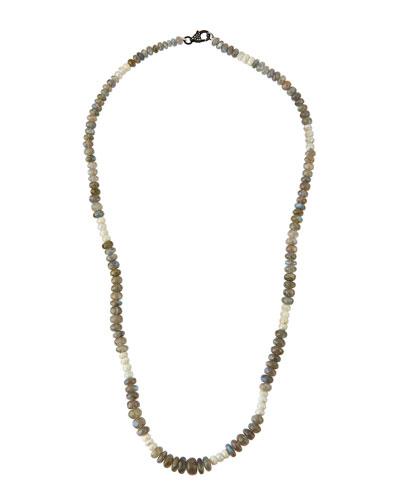 Long Labradorite Beaded Necklace