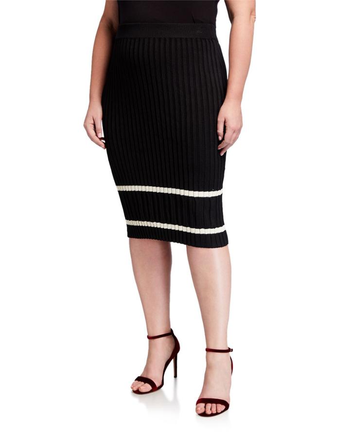 Plus Size Eden Striped Pencil