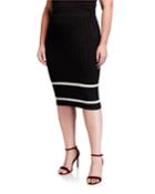 Plus Size Eden Striped Pencil