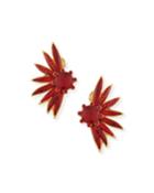 Floral Resin Clip-on Statement Earrings