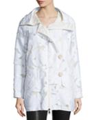 Pistache Floral Burnout Jacket, Cream