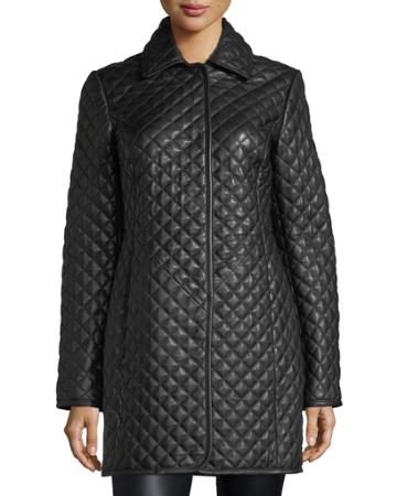 Quilted Leather Trenchcoat