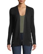 Lace-up Side Open Front Cardigan