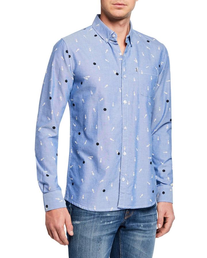 Men's Bowling-print Woven