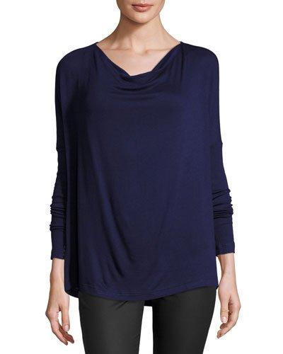 Cowl-neck Jersey Tunic, Evening Blue