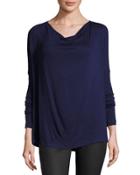 Cowl-neck Jersey Tunic, Evening Blue