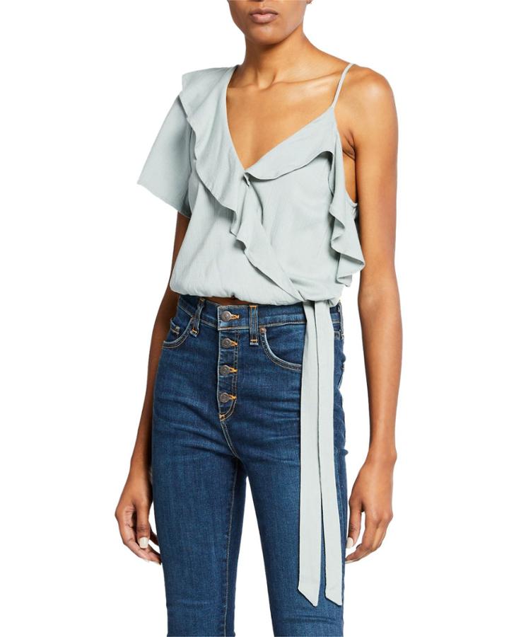 Tansy Ruffle V-neck Crop Top