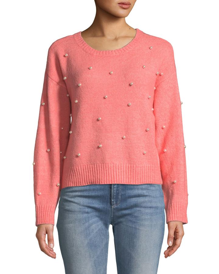 Pearly Boat-neck Long-sleeve