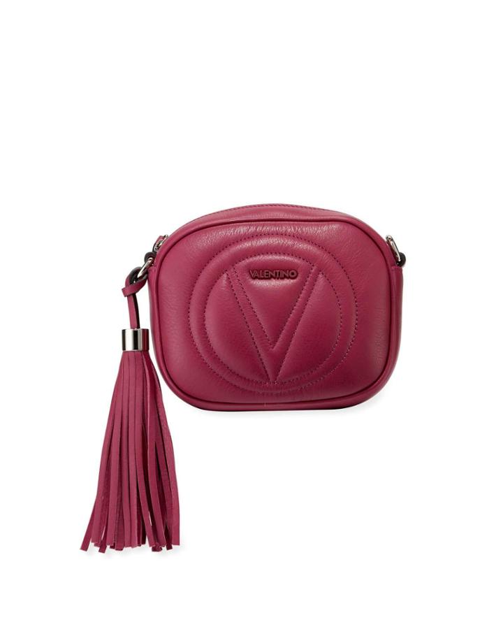 Nina Rounded Leather Tassel Crossbody Bag