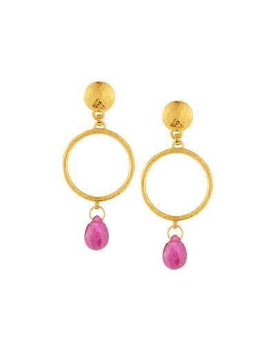 Captiva Open Ruby Drop Earrings