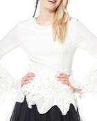 Bell-sleeve Pleated-trim Blouse