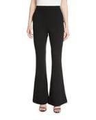 Ribbed Super Flare-leg Pants, Black