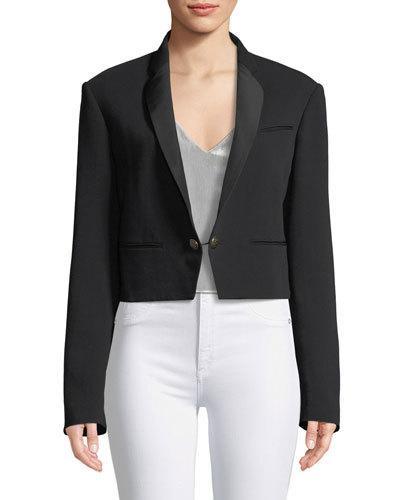 Cropped One-button Blazer Jacket