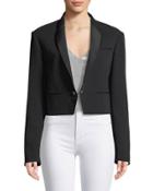Cropped One-button Blazer Jacket