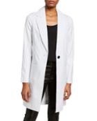 Pinstriped Longline One-button Blazer