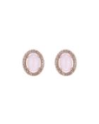 Maria Cubic Zirconia Stud Earrings, Gold/pink