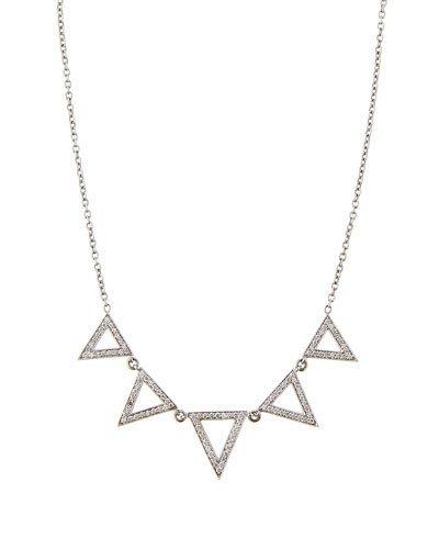 18k Pave Diamond Triangle Pendant Necklace