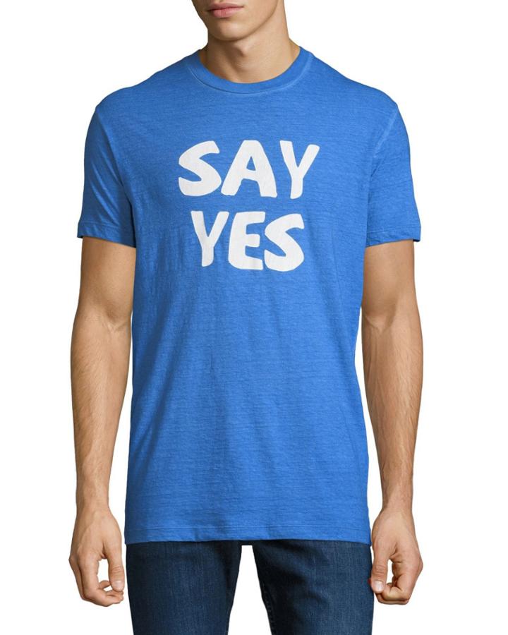 Men's Say Yes Crewneck Short-sleeve Cotton T-shirt