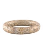 18k Rose Gold Roman Numeral Bangle W/ Diamonds, Tan