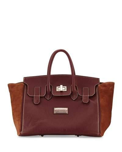 Omia Pebbled Leather Tote Bag, Bread