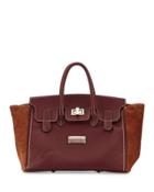 Omia Pebbled Leather Tote Bag, Bread