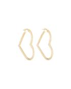 14k Gold Heart Hoop Earrings