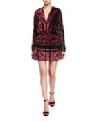 Clarice Paisley Velvet Burnout Long-sleeve