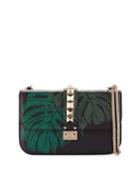 Lock Medium Leaf-print Leather