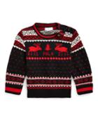Boy's Reindeer Fair Isle Knit Sweater, Size