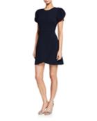 Mercurey Short-sleeve Mini Tulip Dress