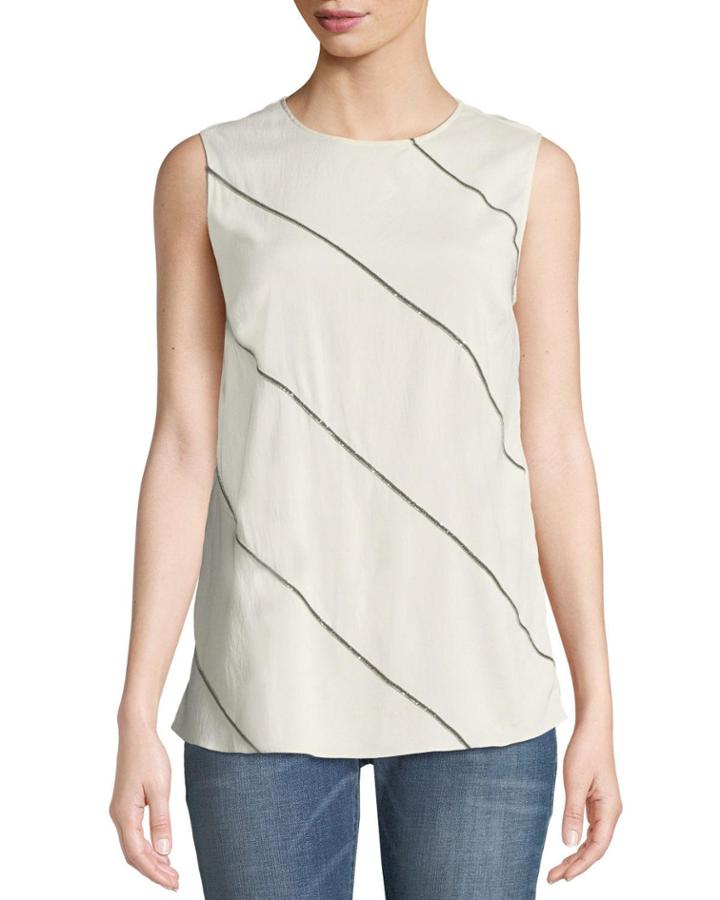 Sleeveless Top W/diagonal