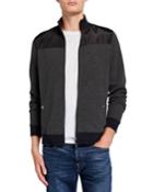 Men's Mock Bomber Jacket With Nylon Yoke