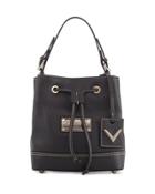 Leon Leather Bucket Bag, Black