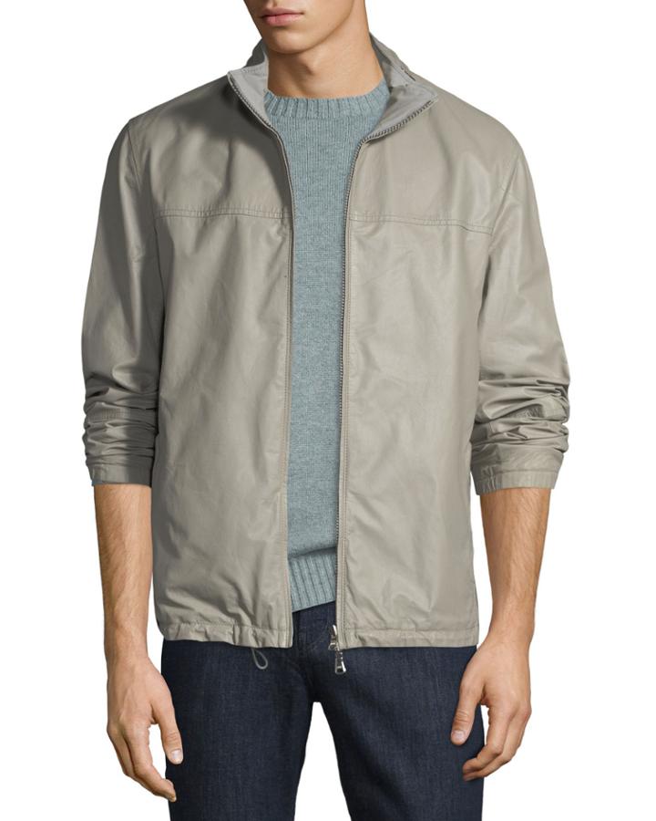 Men's Reversible Leather Wind Jacket