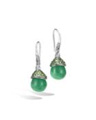 Classic Chain Celestial Orb Jade & Tsavorite Drop Earrings