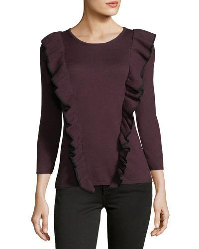 Contrast Ruffle-knit