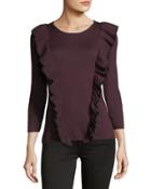 Contrast Ruffle-knit