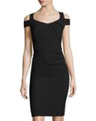 Piqu&eacute; Off-the-shoulder Dress, Black