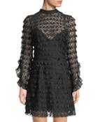 Mellifluous Polka-dot Applique A-line Dress