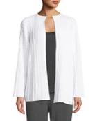 Chunky Linen-knit Open Front Jacket
