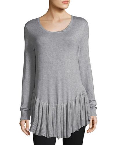 Ruffle-hem Jersey Top