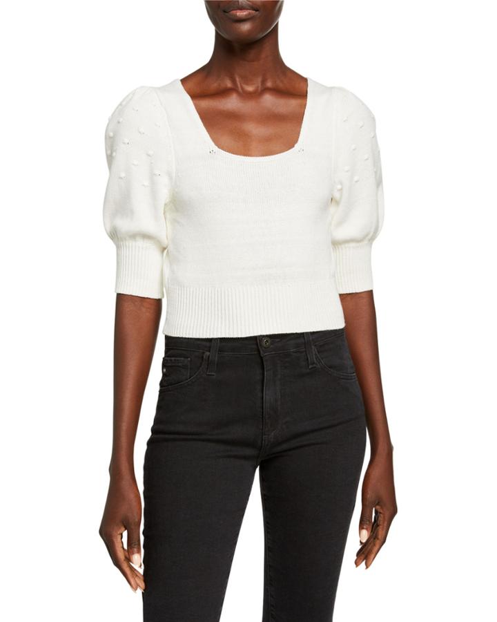 Puff-sleeve Cropped